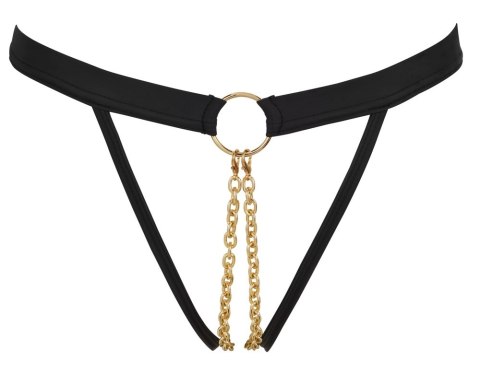 Bad Kitty Stringi czarne L/XL ze złotym odpinanym łańcuszkiem Bad Kitty Stringi czarne L/XL ze złotym odpinanym łańcuszkiem