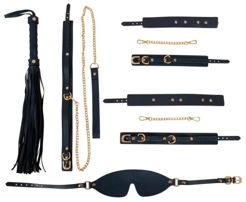 Bad Kitty Zestaw 6 Elementow Bondage Granatowo-Złoty PU Elegancki Bad Kitty Zestaw 6 Elementow Bondage Granatowo-Złoty PU Elegancki