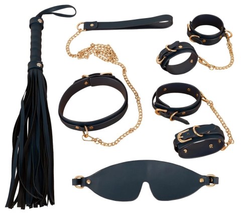 Bad Kitty Zestaw 6 Elementow Bondage Granatowo-Złoty PU Elegancki Bad Kitty Zestaw 6 Elementow Bondage Granatowo-Złoty PU Elegancki