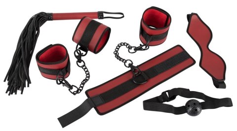 Bad Kitty Zestaw Akcesoriow Bondage 5-cz. czarno-czerwony regulowany Bad Kitty Zestaw Akcesoriow Bondage 5-cz. czarno-czerwony regulowany