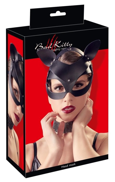 Bad Kitty maska z uszami i ćwiekami, regulowana imitacja skory Bad Kitty maska z uszami i ćwiekami, regulowana imitacja skory