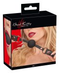 Bad Kitty silikonowy knebel kulka czarny, pasek z ekoskory, O4cm