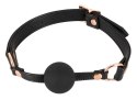 Bad Kitty silikonowy knebel kulka czarny, pasek z ekoskory, O4cm