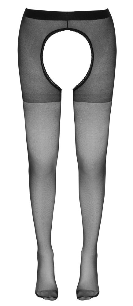Cottelli LEGWEAR Rajstopy Open Crotch L/XL czarne z ozdobną koronką Cottelli LEGWEAR Rajstopy Open Crotch L/XL czarne z ozdobną koronką