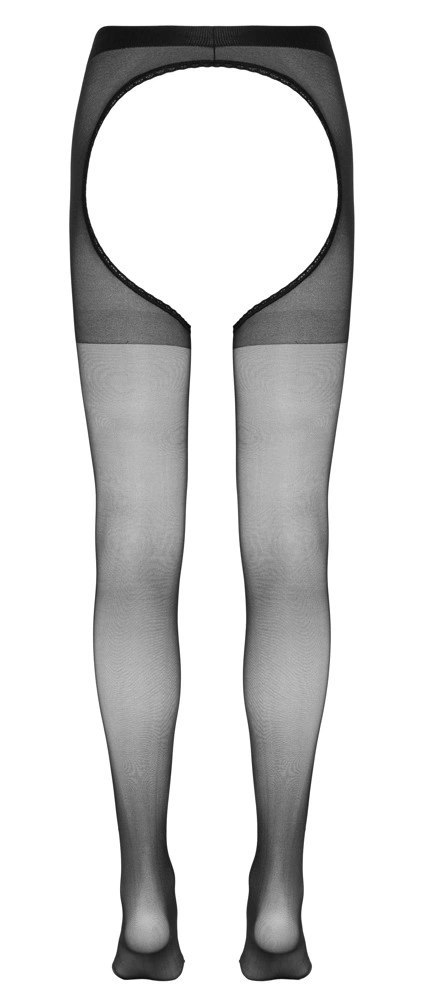 Cottelli LEGWEAR Rajstopy Open Crotch L/XL czarne z ozdobną koronką Cottelli LEGWEAR Rajstopy Open Crotch L/XL czarne z ozdobną koronką