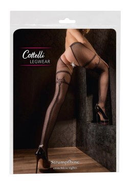 Cottelli LEGWEAR rajstopy siateczkowe z podwiązką czarne 2XL
