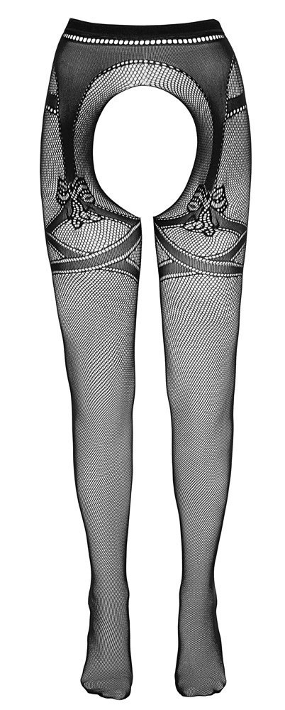 Cottelli LEGWEAR rajstopy siateczkowe z podwiązką czarne 2XL Cottelli LEGWEAR rajstopy siateczkowe z podwiązką czarne 2XL
