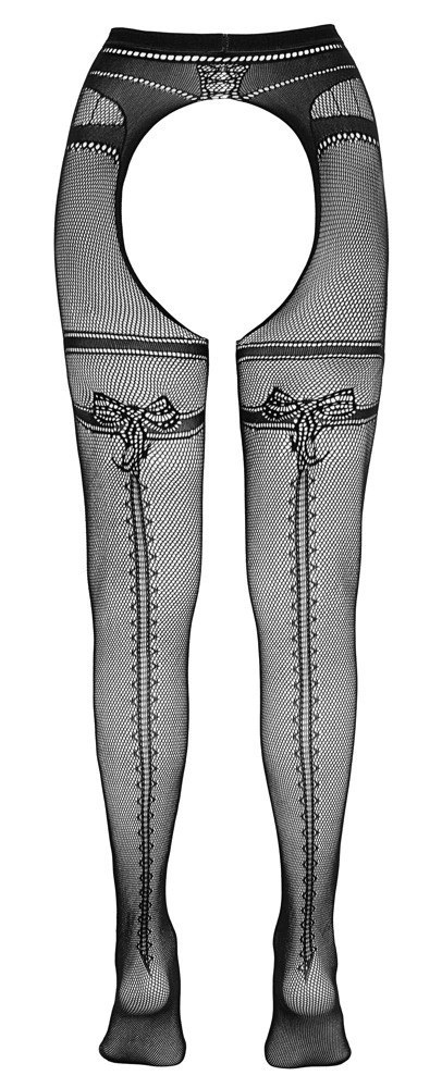 Cottelli LEGWEAR rajstopy siateczkowe z podwiązką czarne 2XL Cottelli LEGWEAR rajstopy siateczkowe z podwiązką czarne 2XL