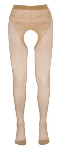 Cottelli Legwear rajstopy beżowe z czarnym szwem z tyłu, model 4, 20 DEN
