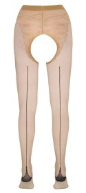 Cottelli Legwear rajstopy beżowe z czarnym szwem z tyłu, model 4, 20 DEN