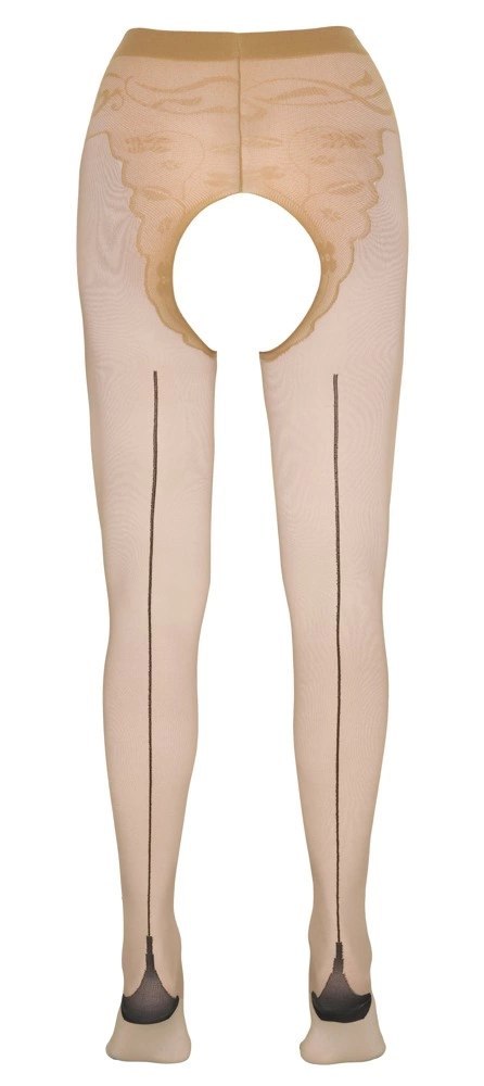 Cottelli Legwear rajstopy beżowe z czarnym szwem z tyłu, model 4, 20 DEN Cottelli Legwear rajstopy beżowe z czarnym szwem z tyłu, model 4, 20 DEN