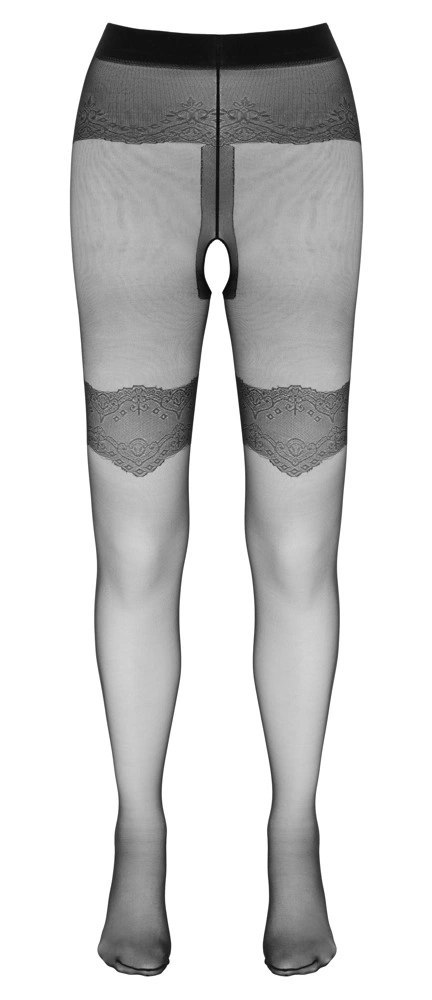 Cottelli Legwear rajstopy czarne szwy ozdobne otwarte kroczem rozm. 3 Cottelli Legwear rajstopy czarne szwy ozdobne otwarte kroczem rozm. 3