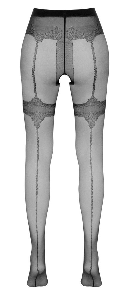 Cottelli Legwear rajstopy czarne szwy ozdobne otwarte kroczem rozm. 3 Cottelli Legwear rajstopy czarne szwy ozdobne otwarte kroczem rozm. 3