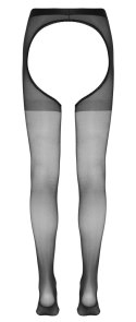 Cottelli Legwear rajstopy czarne z otwartą strefą S/M