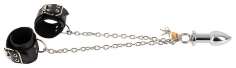Fetish Collection Zestaw Kajdanki i Korek Metalowy z Łańcuchem 58 cm Fetish Collection Zestaw Kajdanki i Korek Metalowy z Łańcuchem 58 cm