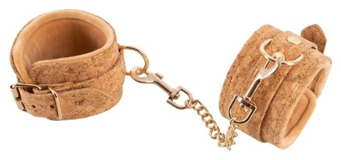 Vegan Fetish Kajdanki korkowe z łańcuszkiem, złote elementy, regulowane Vegan Fetish Kajdanki korkowe z łańcuszkiem, złote elementy, regulowane