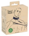 Vegan Fetish Kołnierz z Regulacją i Smyczą, Skorzany Styl, Czarny