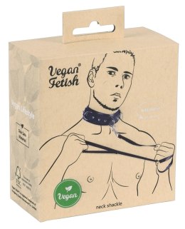 Vegan Fetish Kołnierz z Regulacją i Smyczą, Skorzany Styl, Czarny
