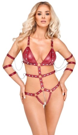 Bad Kitty Body Paseczki Bez Krocza Ciemnoczerwone XL Regulowane