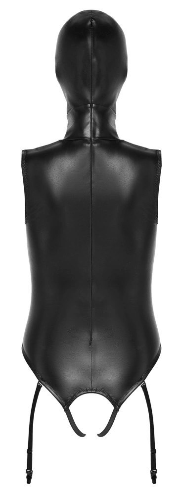 Bad Kitty Body imitacja skory z maską, bez biustu, otwarte S Bad Kitty Body imitacja skory z maską, bez biustu, otwarte S
