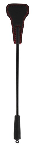 Bad Kitty czarny bat z łopatką, dwustronny, 25 cm, czerwone przeszycia