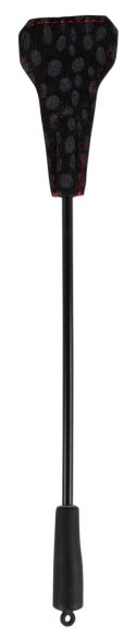 Bad Kitty czarny bat z łopatką, dwustronny, 25 cm, czerwone przeszycia