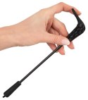 Bad Kitty czarny bat z łopatką, dwustronny, 25 cm, czerwone przeszycia