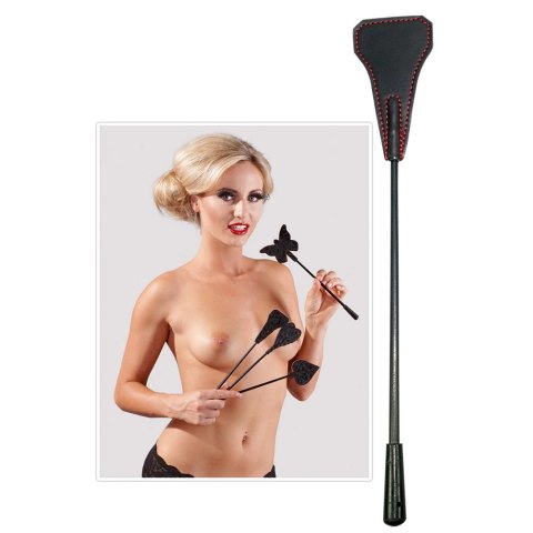 Bad Kitty czarny bat z łopatką, dwustronny, 25 cm, czerwone przeszycia Bad Kitty czarny bat z łopatką, dwustronny, 25 cm, czerwone przeszycia