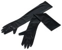 Cottelli Accessories Długie Rękawiczki Wet Look Czarny S-L