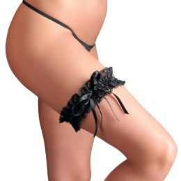 Cottelli Accessories Koronkowa Podwiązka z Satynową Kokardką Czarna