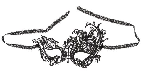 Cottelli Accessories czarna maska na oczy z haftem i koronkową wstążką Cottelli Accessories czarna maska na oczy z haftem i koronkową wstążką