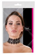 Cottelli Accessories naszyjnik czarny haftowany z perełkami i dżetami 36cm