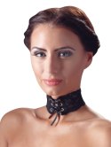 Cottelli Accessories naszyjnik koronkowy czarny z satynową tasiemką 32 cm