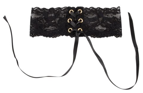 Cottelli Accessories naszyjnik koronkowy czarny z satynową tasiemką 32 cm Cottelli Accessories naszyjnik koronkowy czarny z satynową tasiemką 32 cm