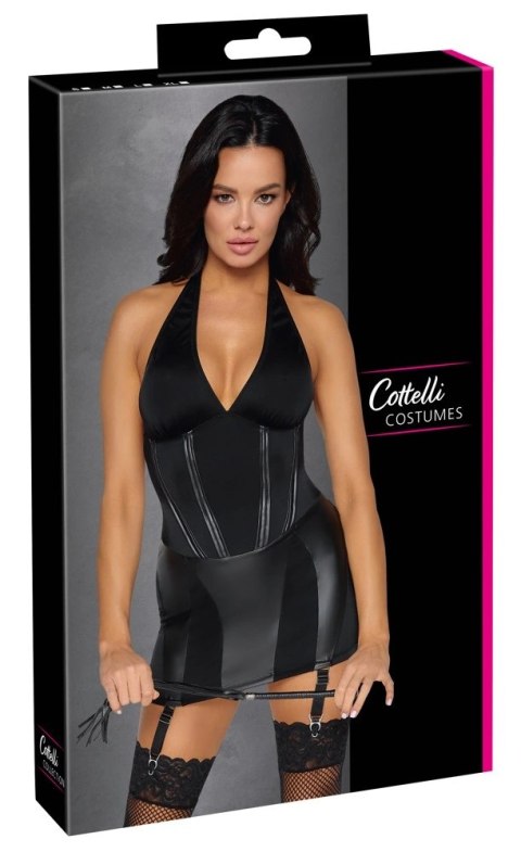 Cottelli COSTUMES Dominatrix sukienka z regulacją i pejcz M