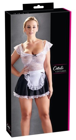 Cottelli Costumes Kostium Pokojowki S czarno-biały koronka