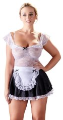 Cottelli Costumes Kostium Pokojowki S czarno-biały koronka