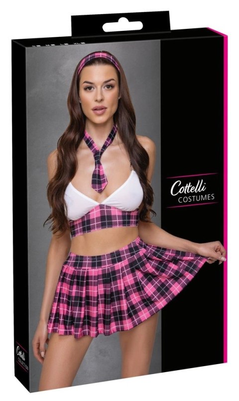 Cottelli Costumes komplet szkolny 4-częściowy kratka roż L
