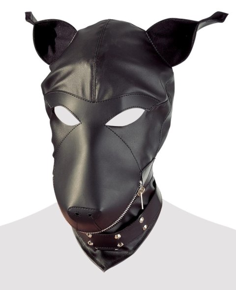 Fetish Collection maska pies z uszami czarna, kołnierz z pierścieniem Fetish Collection maska pies z uszami czarna, kołnierz z pierścieniem