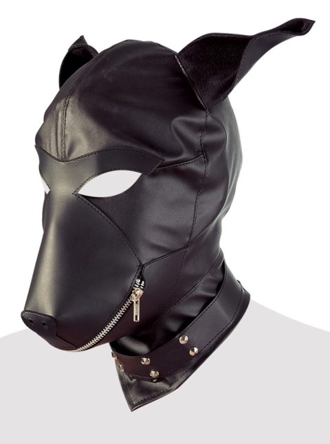 Fetish Collection maska pies z uszami czarna, kołnierz z pierścieniem Fetish Collection maska pies z uszami czarna, kołnierz z pierścieniem