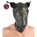 Fetish Collection maska pies z uszami czarna, kołnierz z pierścieniem
