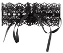 Cottelli Accessories naszyjnik czarny haftowany z perełkami i dżetami 36cm