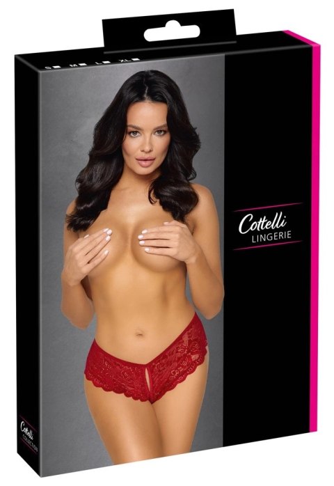 Cottelli Collection Figi Koronkowe Otwarte Czerwone XL