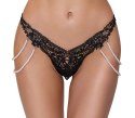 Cottelli LINGERIE Stringi Koronkowe z Perłowymi Łańcuszkami M/L