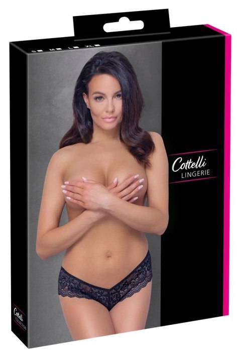 Cottelli LINGERIE Stringi wysokie z elastycznej koronki M czarne Cottelli LINGERIE Stringi wysokie z elastycznej koronki M czarne