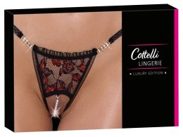 Cottelli LINGERIE Stringi z koronką i perełkami, rozmiar M/L, czarne