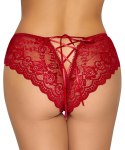 Cottelli Lingerie Figi Koronkowe Czerwone Bez Krocza S