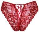 Cottelli Lingerie Figi Koronkowe Czerwone Bez Krocza S