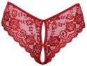 Cottelli Lingerie Figi koronkowe czerwone z otwartą konstrukcją M