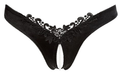 Cottelli Lingerie Majteczki Satynowe z Perełkami Czarny S Cottelli Lingerie Majteczki Satynowe z Perełkami Czarny S